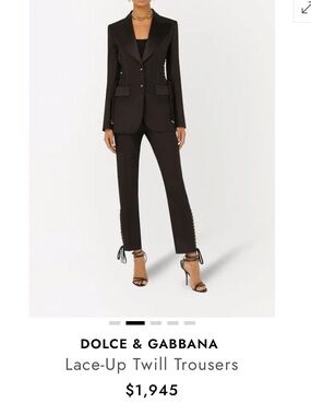Dolce & Gabbana Black Lace-Up Ankle Trousers